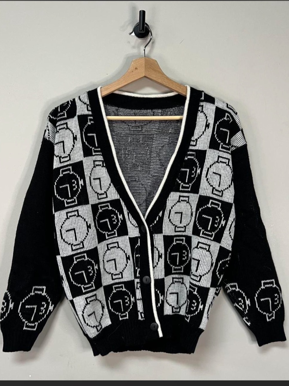 Vintage 90s Watch Knit Cardigan
